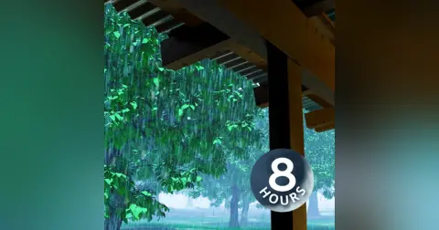 Rain Sounds on Tin Roof 8 Hours | Sleep, Study or Focus with Rainstorm White Noise