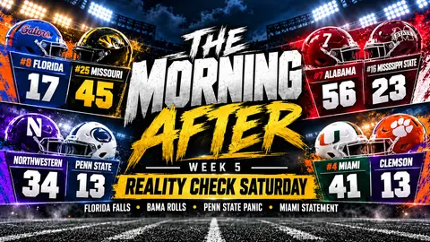 THE MORNING AFTER — WEEK 5: Gator Reality Check, Bama Rolls & Penn State Panic
