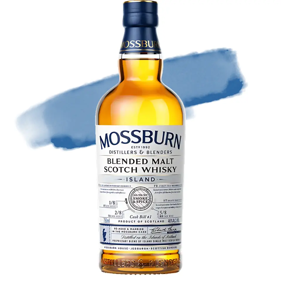 Mossburn Island, a blended malt whisky reviewed by Film & Whiskey