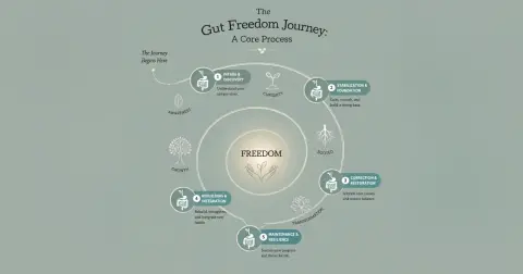 You're not short on answers.|You're buried in them.| Gut Freedom Journey opening announcement