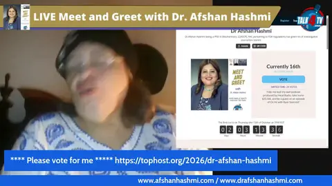 Please vote for me to be a star on Top Host-by Dr.Afshan Hashmi