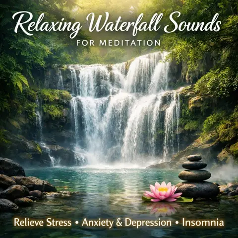 Relaxing Waterfall Sounds for Meditation to Ease Anxiety & Insomnia