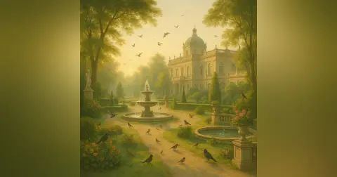 Palace Garden Morning - Peaceful Birdsong and Nature Ambience (with Brown Noise)