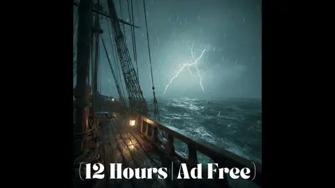 Creaking Wooden Ship Sailing Through Thunder and Rain | Sleep Sound (12 Hours | Ad Free)