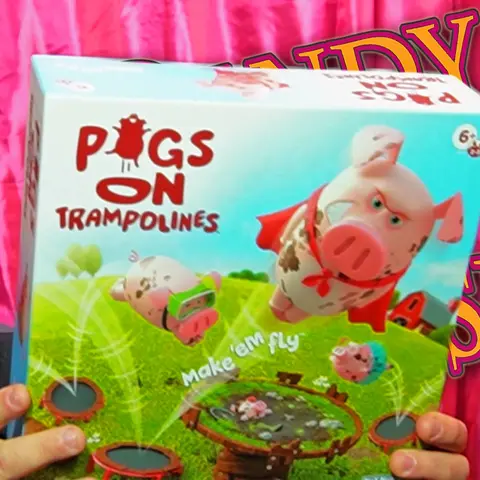 PIGS ON TRAMPOLINES Game Review, Unboxing and How To Play! – Dandy Fun House episode 40