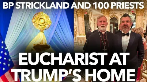 1187: EUCHARIST at TRUMP’S HOME: Bishop Strickland joins 100 Priests at Mar a Lago – I was there!