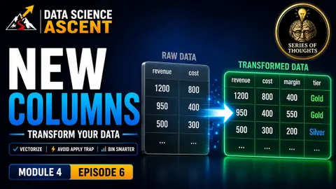 Feature Engineering in pandas: New Columns Without apply() | Data Science Ascent M4:E6
