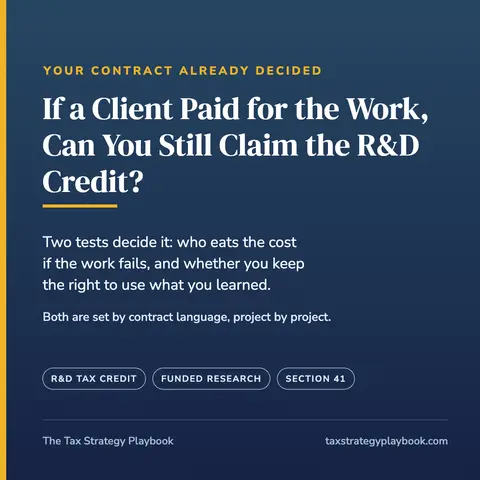 If a Client Paid for the Work, Can You Still Claim the R&D Tax Credit?