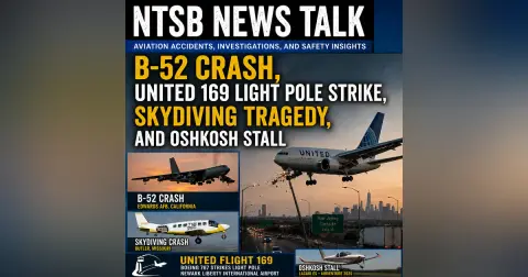 B-52 Crash, United 169 Light Pole Strike, Skydiving Tragedy, and Oshkosh Stall