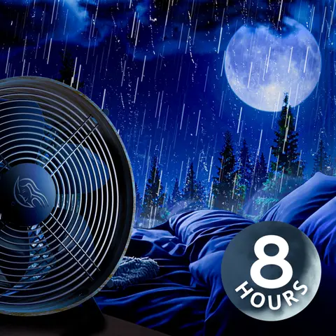 Fan White Noise & Rain for Insomnia Relief and Deep Sleep | 8 Hours