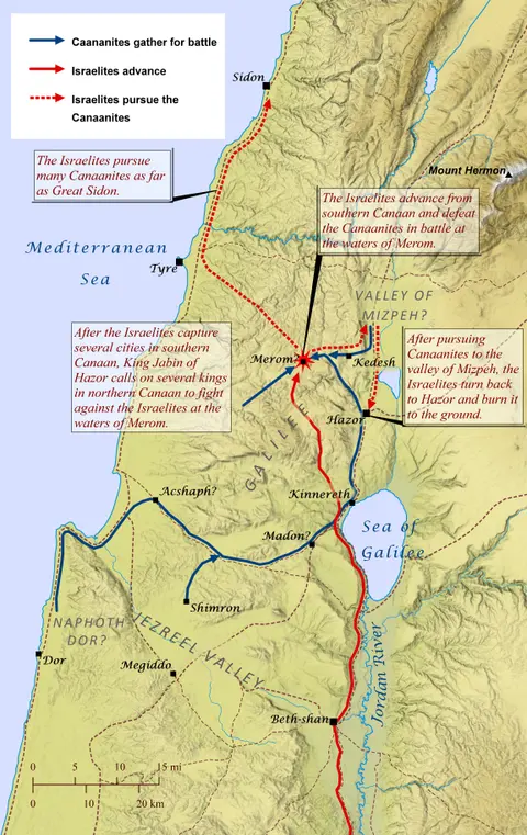 Map - Israelite Invasion of Canaan (Northern Campaign)