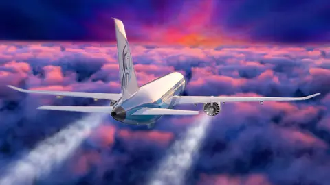 Goodnight Flight Through Gorgeous Sunset! | Airplane Sounds for Sleeping