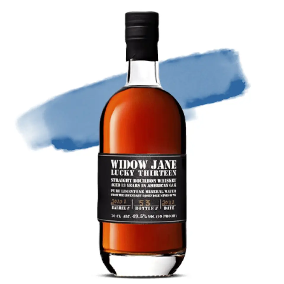 Widow Jane Lucky 13, a small-batch, limited edition release known for its unique flavor profile and artisanal distilling techniques.