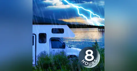 Rain on RV & Thunder 8 Hours | Rainstorm Sounds White Noise for Relaxation or Sleep