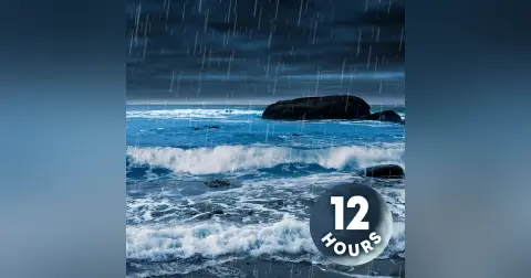 Heavy Rain & Ocean Sounds for Deep Sleep 12 Hours
