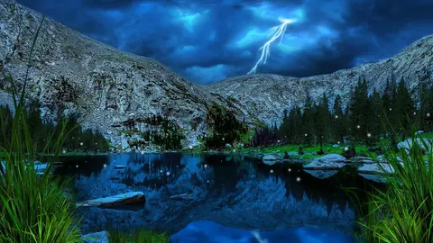 Water White Noise & Distant Thunder for Sleeping