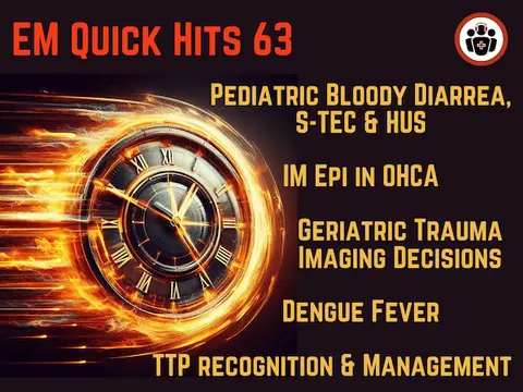 EM Quick Hits 63 S-TEC and HUS, IM Epinephrine in OHCA, Dengue, Geriatric Trauma Imaging, TTP