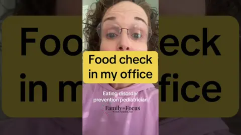 Food check in the office of a pediatrician specializing in eating disorder prevention