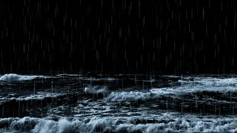 Rain Noise, Thunder, & Ocean Sounds for Deep Sleep | Black Screen