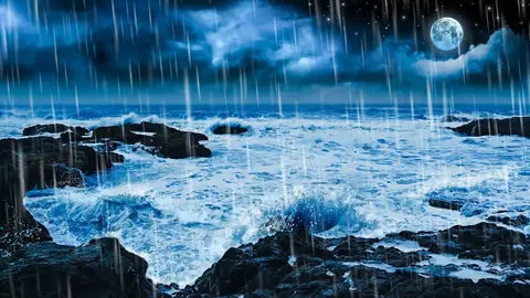 Stormy Ocean Waves & Relaxing Rain Sounds