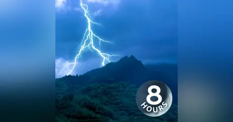 Heavy Rain + Rolling Thunder | Soothing Thunderstorm Ambience in the Mountains 8 Hours