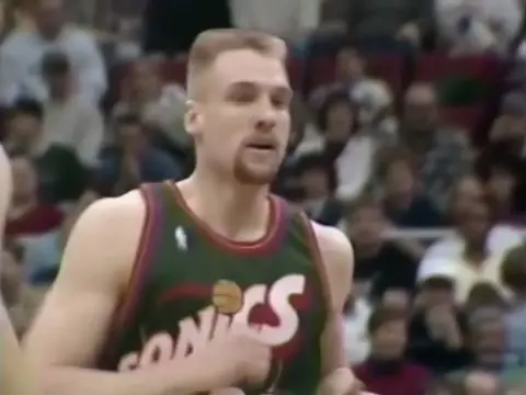 Jim McIlvaine highlights - six points, four blocks & seven boards - Sonics @ Timberwolves [3-8-1998]