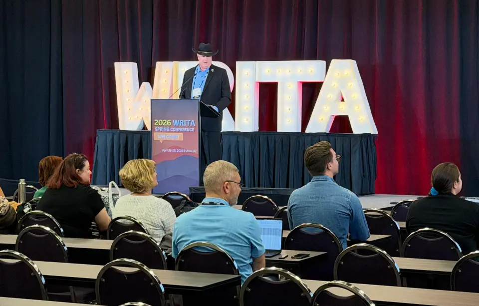 Scott Conn speaking at the 2026 WRITA Spring Conference, Mesa Convention Center