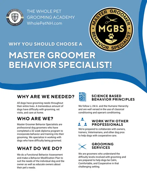 What is a Master Groomer Behavior Specialist?