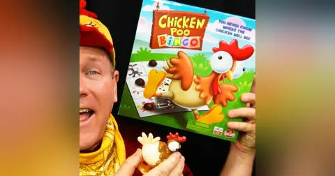 CHICKEN POO BINGO REVIEW, UNBOXING, HISTORY, HOW TO PLAY! – Dandy Fun House episode 44