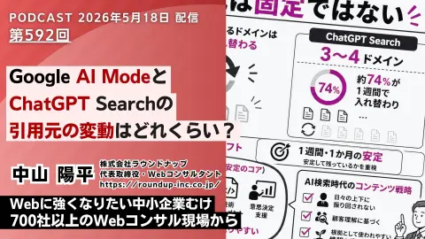 第592回：Google AI ModeとChatGPT Searchの引用元の変動はどれくらい？