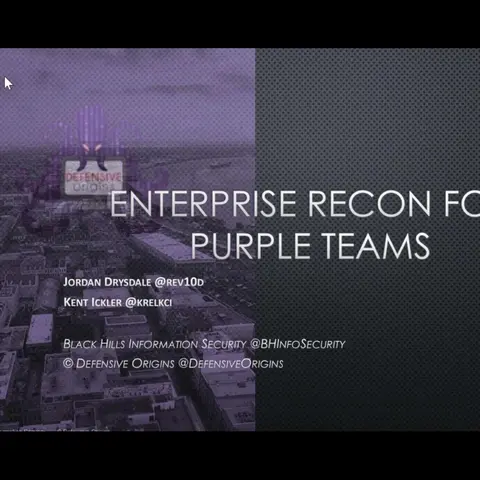 Webcast: Enterprise Recon For Purple Teams