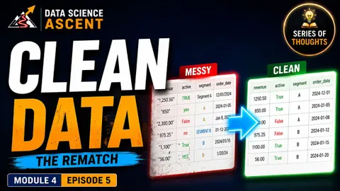 Clean Data Fast with pandas | Types, Strings & Dates Explained | Data Science Ascent M4:E5