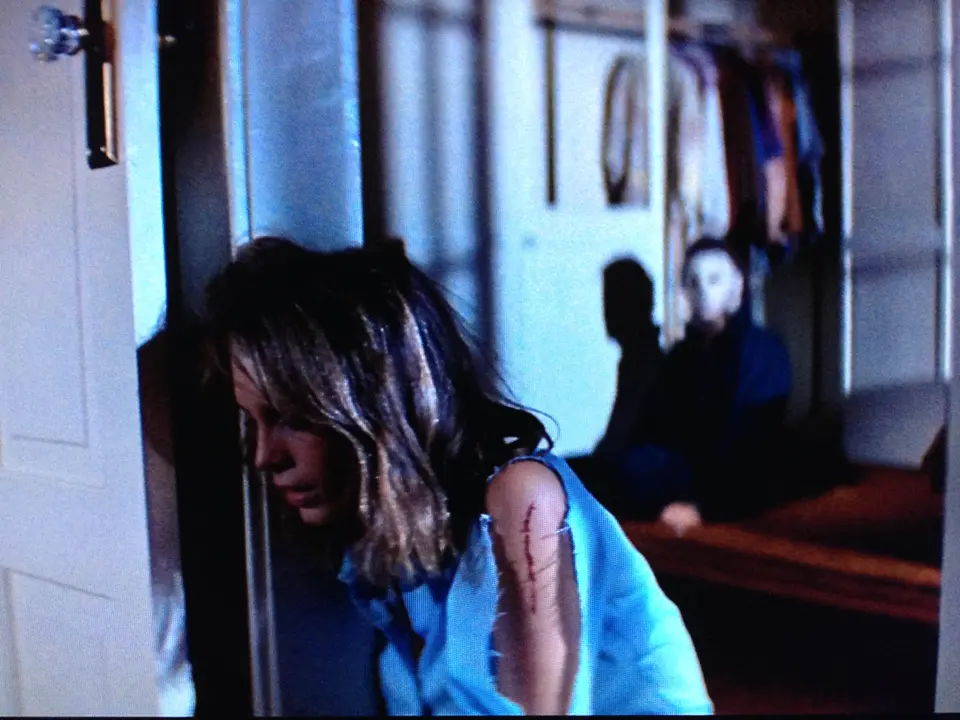 Laurie Strode and Michael Myers in Halloween (1978)