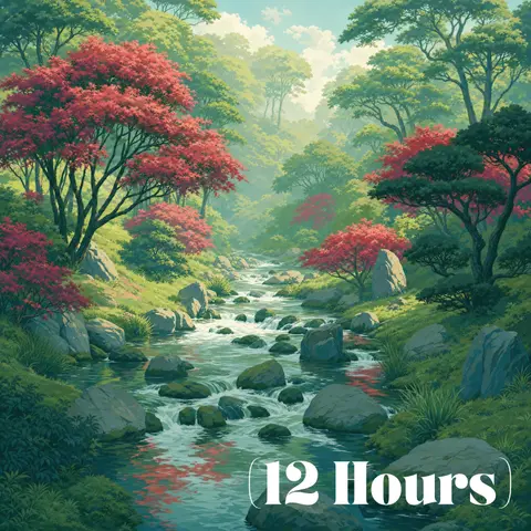 Garden Stream Sounds for Sleep 🌿 Silky Smooth Water Flow | Sleep Sound (12 Hours)