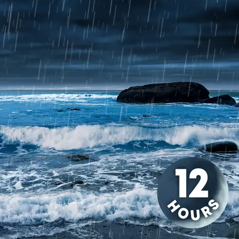 Heavy Rain & Ocean Sounds for Deep Sleep 12 Hours