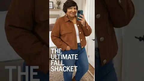 Faux Suede Shacket and Flare Leg Stretch Jeans