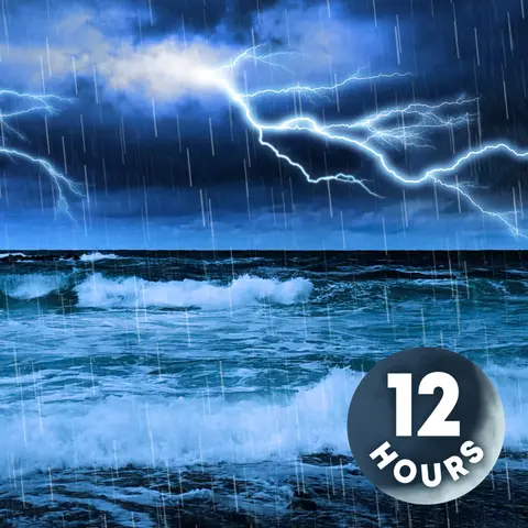 Thunderstorm & Ocean Sounds for Deep Sleep | 12 Hours