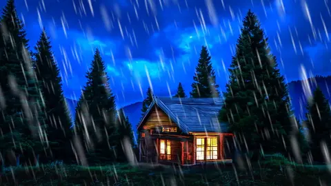 White Noise Rain Sounds for Sleeping | Rainstorm on Roof Ambience