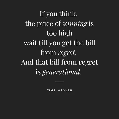 Paying the Price of Winning vs. Receiving the Bill of Regret