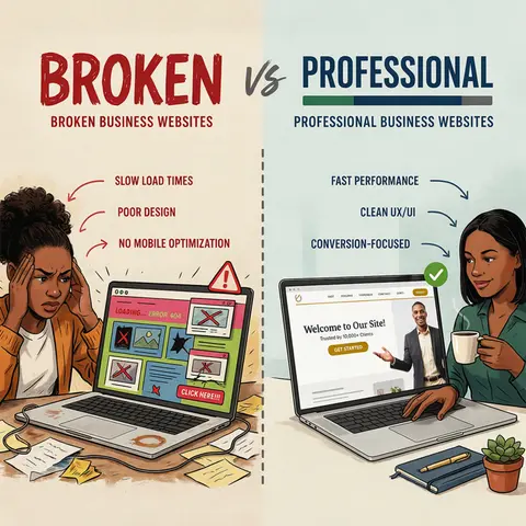 Broken Business Websites vs Professional Business Websites: What Does Every Business Owner Need to Know?