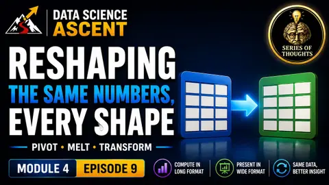 Reshaping Data with pandas: Master pivot_table() & melt() | Data Science Ascent M4:E9