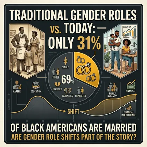 Traditional Gender Roles vs. Today: Only 31% Of Black Americans Are Married. Are Gender Role Shifts Part Of The Story?