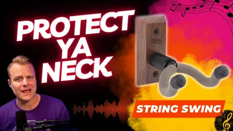 Hang Your Guitar in Style with String Swing's CC01K-BW Guitar Hanger - Neck Protection Included!