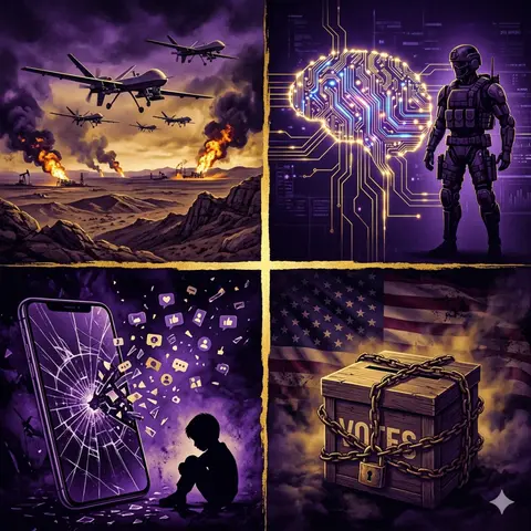 Iran War Escalates, AI Weapons Race, Social Media Ban for Kids, and the SAVE Act Explained