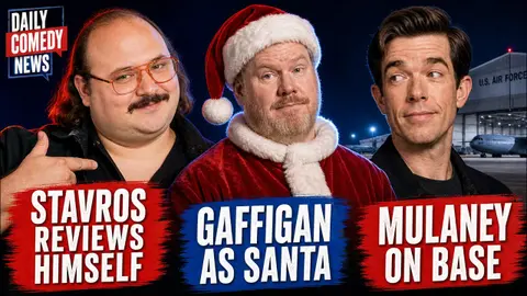 Stavros Halkias self-reviews, Gaffigan as Santa, Mulaney visits Air Force Base