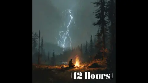 Brown Noise, Thunderstorm & Campfire 🔥 Deep Storm & Crackling Fire | Sleep Sound (12 Hours)