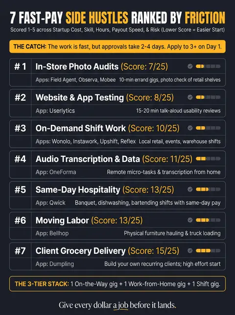 7 Fast Pay Side Hustles That Pay You Within a Week