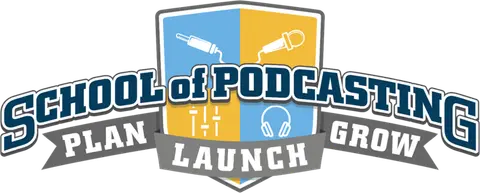 school of podcasting logo