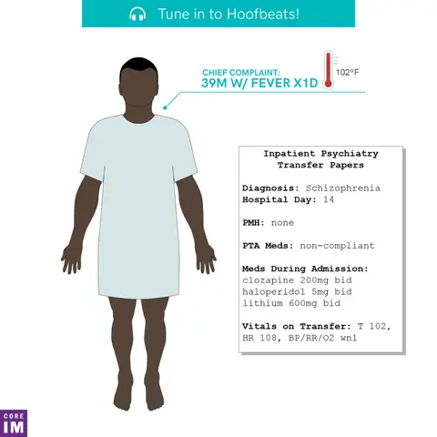 #57 A 39M on Inpatient Psychiatry with a Fever: Hoofbeats Segment