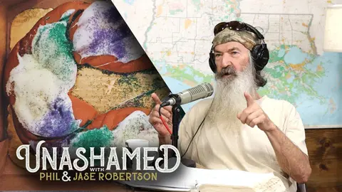 Ep 255 | Phil Uses a Fake Name, Baptizes a Preacher, and Makes Off with Jase's King Cake